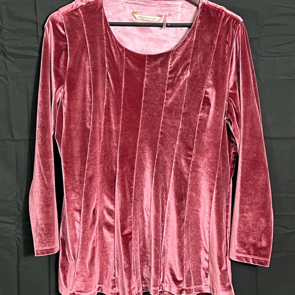 Mauve Pink Velvet Surroundings Relaxed Ribbed Blouse - Picture 2 of 7